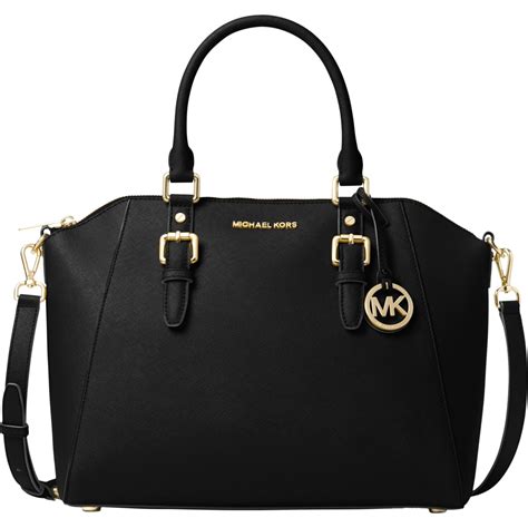 michael michael kors ciara large logo and leather satchel|michael michael kors ciara large top zip satchel .